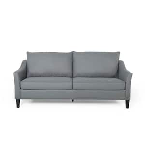 Almeda 78.25 in. Charcoal Solid Fabric 3-Seats Lawson Sofa with Removable Cushions