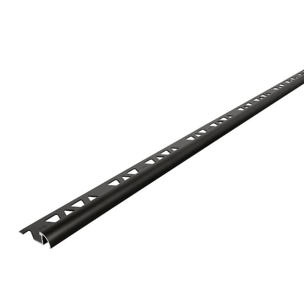 Matte Black 1.44 in. W x 96 in. L Aluminum 3/8 in. Bullnose Trim