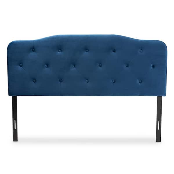 Baxton Studio Gregory Navy Blue and Dark Brown King Headboard