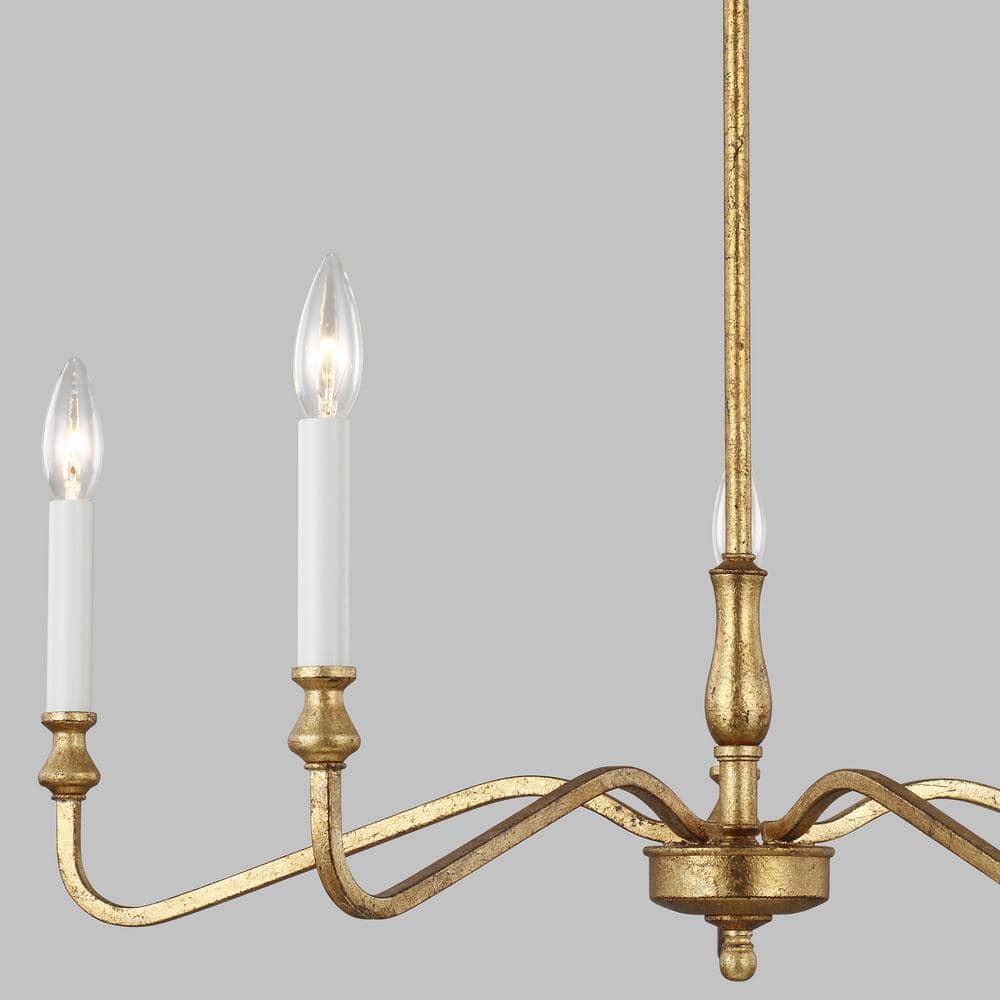 Lanne Antique Gold Steel 5-Light Candle-Style Chandelier