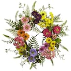 Mixed Flower 22 in. Artificial Wreath