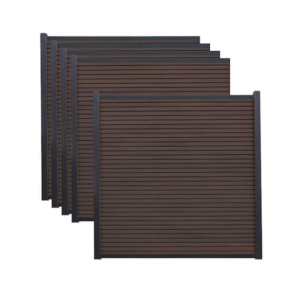 6 ft. x 6 ft. Riviera Composite Fence Panel Mahogany (5-Pack)
