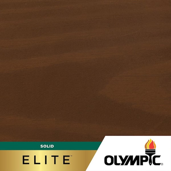 Olympic Elite 1 gal. Chestnut Brown Solid Advanced Exterior Stain and Sealant in One