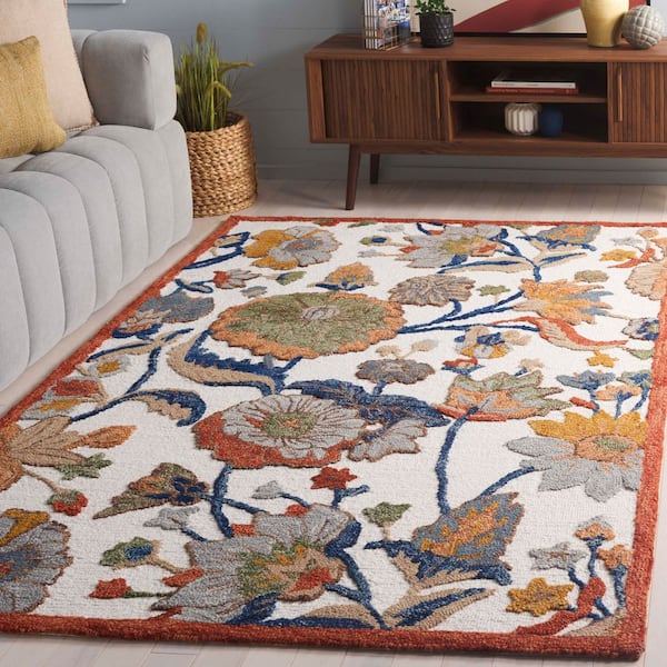Jardin 3 ft. x 5 ft. Ivory/Green High-Low Floral Area Rug