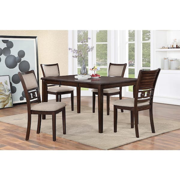 NEW CLASSIC HOME FURNISHINGS New Classic Furniture Gia 5-piece 60 in. Wood Top Rectangle Dining Set, Cherry