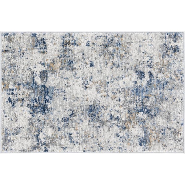 Tayse Rugs Yardley Abstract Indigo 2 ft. x 3 ft. Indoor Area Rug