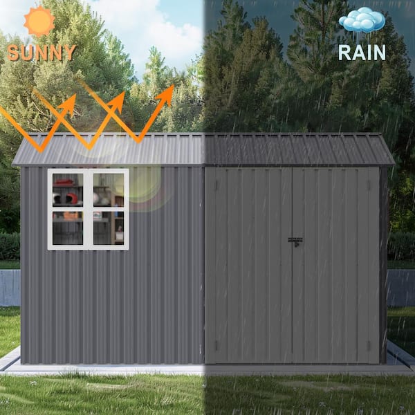 unique choice 8 ft. W x 10 ft. D Metal Outdoor Storage Shed