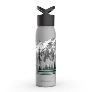 24 oz. Ascent Charcoal Reusable Single Wall Aluminum Water Bottle with Threaded Lid