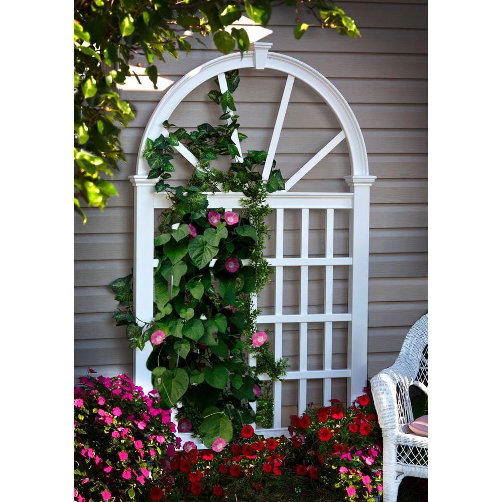 Vienna 49" x 84" White Vinyl Garden Trellis