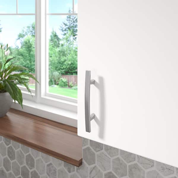 Padova Collection 3 in. (76 mm) Classic Brushed Nickel Cabinet Arch Pull