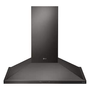 36 in. Smart Wall Mount Range Hood with LED Lighting in Black Stainless Steel
