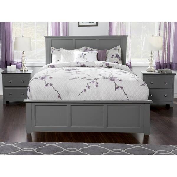 Afi Madison Gray Solid Wood Frame King Size Storage Platform Bed With Matching Footboard With 2 Afi Madison Gray Solid Wood Frame King Size Storage Platform Bed With Matching Footboard With 2
