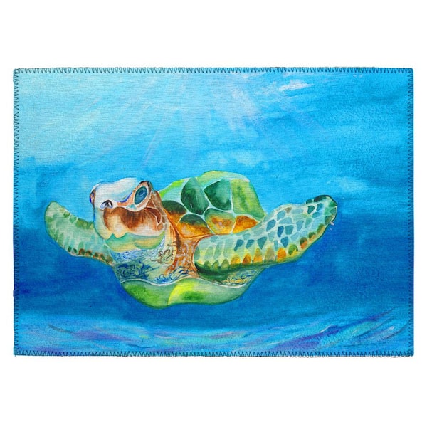 Harpswell Blue 1 ft. 8 in. x 2 ft. 6 in. Geometric Indoor/Outdoor Area Rug