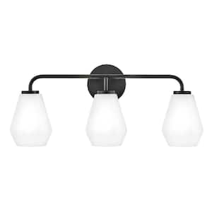 Gio 24.0 in. 3-Light Black Vanity Light