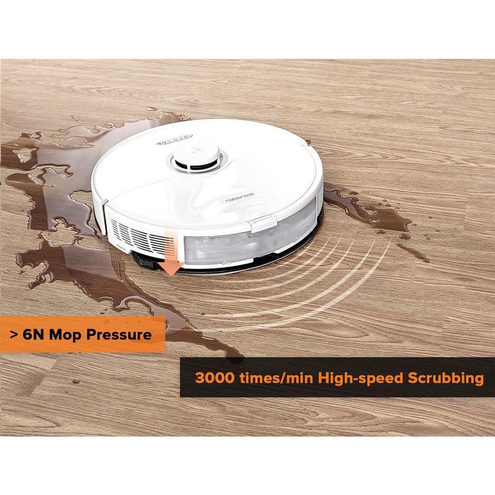 Roborock S8 White Cordless Robot Vacuum and Mop with Smart Mapping