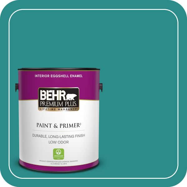 BEHR PREMIUM PLUS 1 gal. Home Decorators Collection #HDC-FL13-12 Taos Turquoise Eggshell Enamel Low Odor Interior Paint & Primer