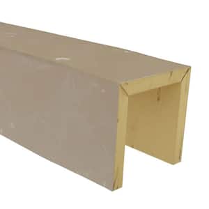 SAMPLE - 6 in. x 12 in. x 6 in. Urethane 3-Sided (U-Beam) Knotty Pine Faux Wood Ceiling Beam, White Washed Finish