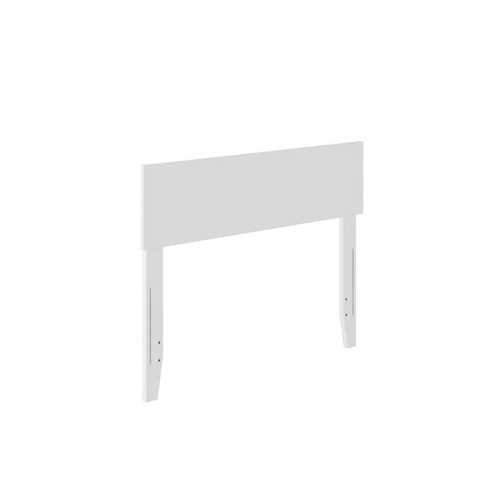 White Twin Solid Wood Headboard with USB Ports