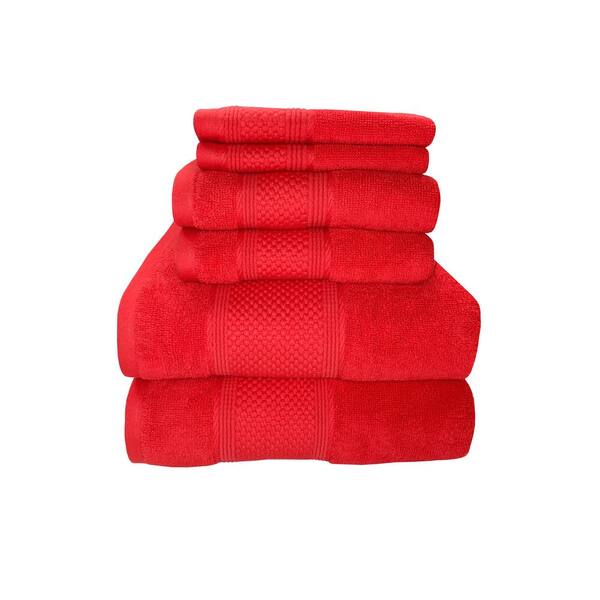 Sttelli Horizon 6-Piece 100% Cotton Bath Towel Set in Sugar Coral