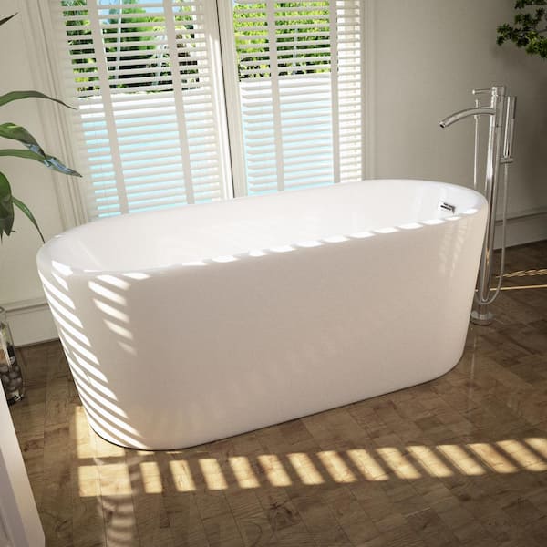 Ursula 4.91 ft. Acrylic Classic Flatbottom Non-Whirlpool Bathtub in White Ursula 4.91 ft. Acrylic Classic Flatbottom Non-Whirlpool Bathtub in White