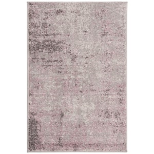 Adirondack Light Gray/Purple Doormat 3 ft. x 4 ft. Distressed Area Rug