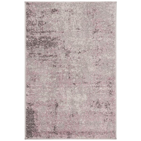 SAFAVIEH Adirondack Light Gray/Purple Doormat 3 ft. x 4 ft. Distressed Area Rug