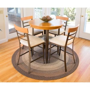 Ombre Charcoal 8 ft. x 8 ft. Round Indoor/Outdoor Braided Area Rug