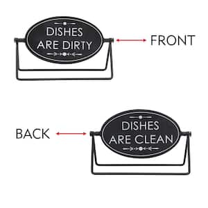 Dishes Are Dirty/Dishes Are Clean Reversible Black Metal Tabletop Sign