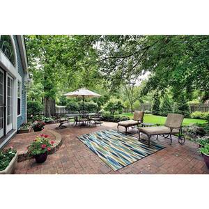 Bits and Pieces Seaglass 10 ft. x 13 ft. Geometric Modern Indoor/Outdoor Area Rug