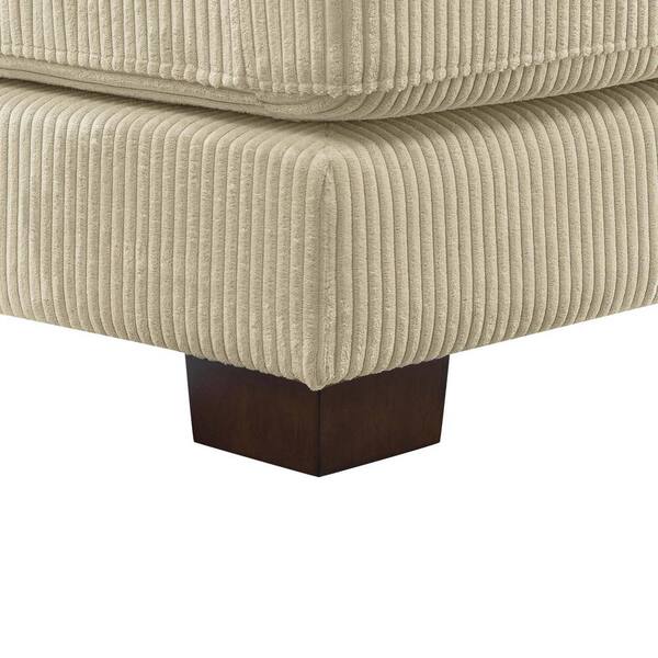 Monland 144 in. Square Arm Polyester Corduroy U-Shaped