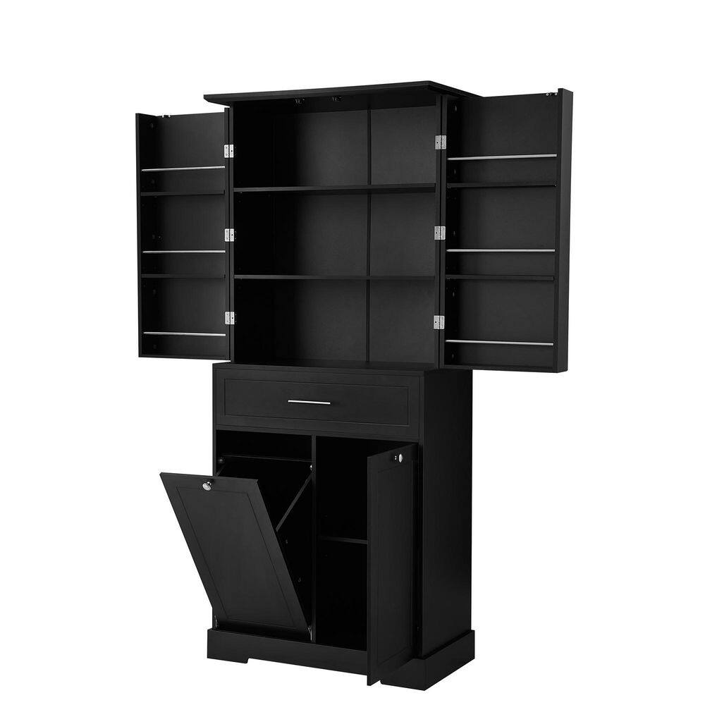 31.2 in. W x 16.4 in. D x 72.6 in. H Bathroom Black Linen Cabinet price history on PriceWatchPro