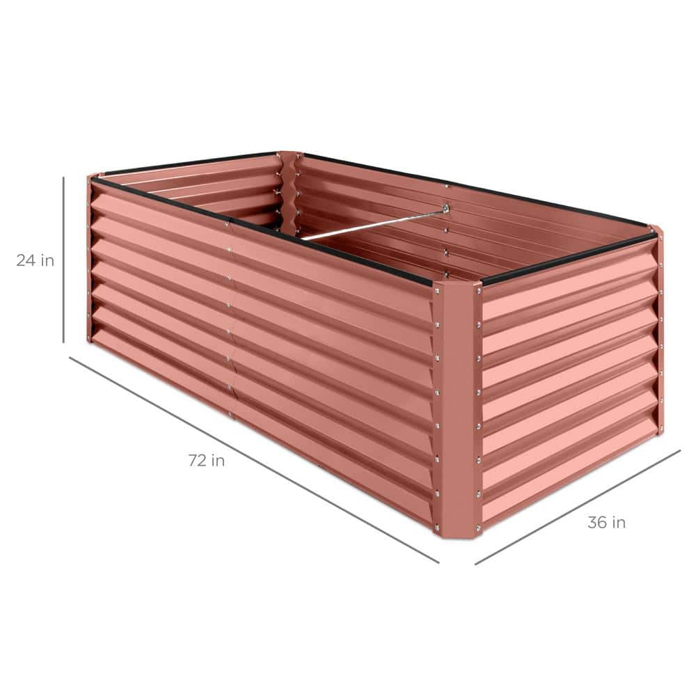 Terracotta 6x3x2ft Outdoor Metal Raised Garden Bed
