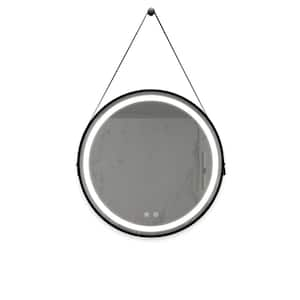 24 in. W x 24 in. H Round LED Framed Hangable Wall Mount Bathroom Vanity Mirror, High Lumen/Waterproof/Anti-fog