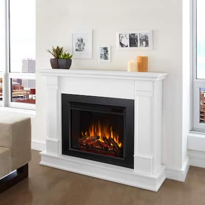 Silverton 48 in. Electric Fireplace in White