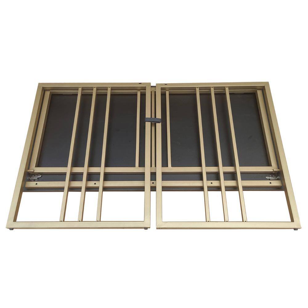 Sleek Matte Black and Gold Collapsible Writing Desk, 48 in
