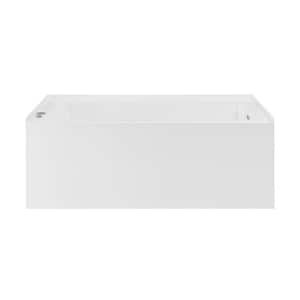 Avancer 60 in. x 36 in. Right-Hand Drain Rectangular Alcove Whirlpool Bathtub with Apron in Glossy White