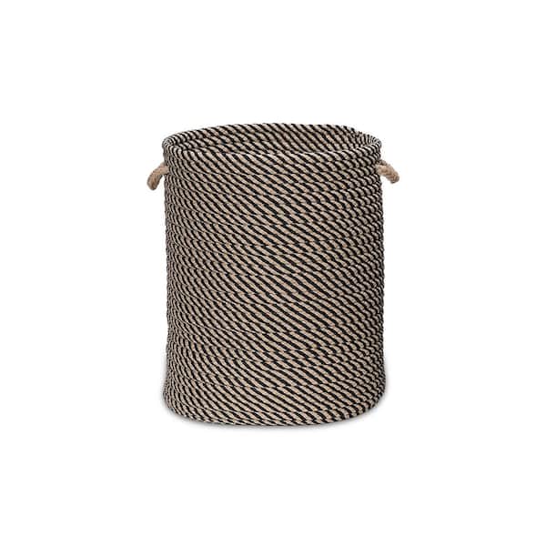 Colonial Mills Cabana Woven Black Round Hamper 15 in. x 15 in. x 18 in.