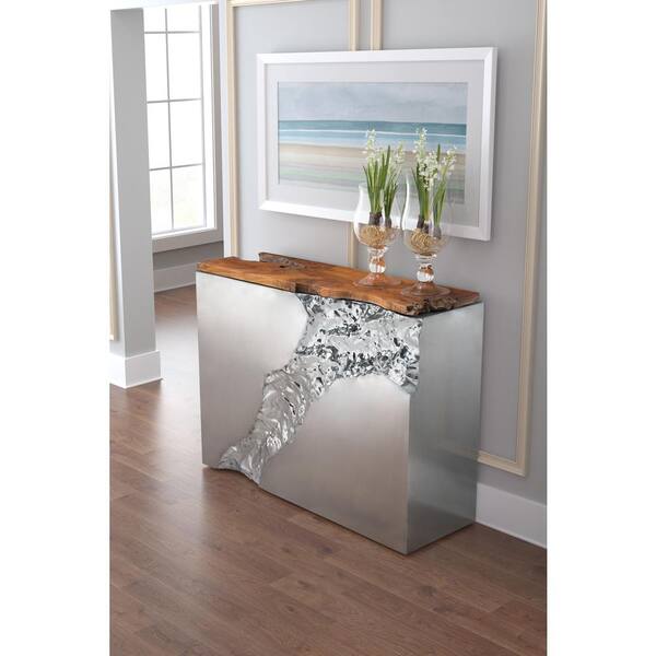 ZUO Luxe Natural and Stainless Steel Console Table