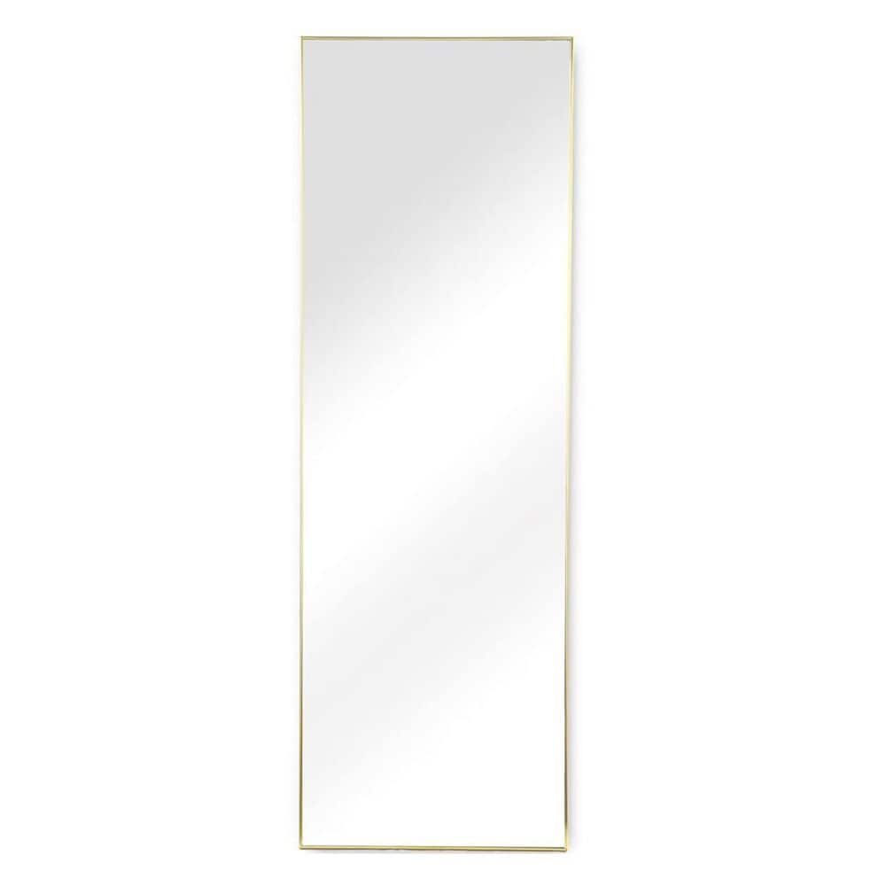 Aoibox 22 in. W x 65 in. H Rectangle Gold Aluminium Frame Full-Length ...