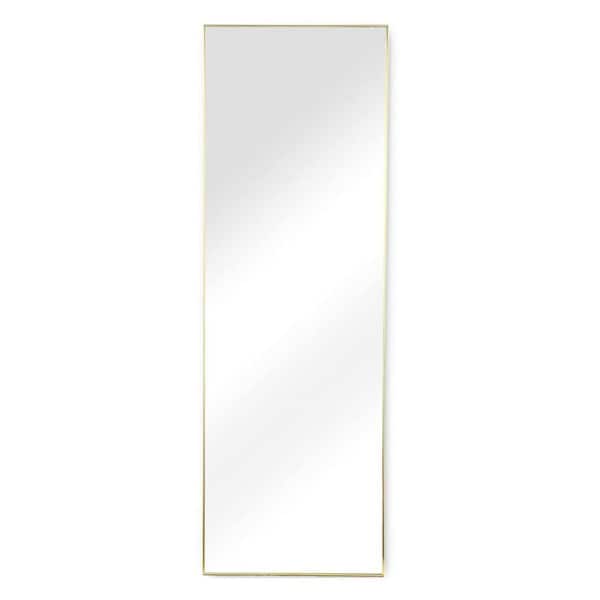 Aoibox 22 in. W x 65 in. H Rectangle Gold Aluminium Frame Full-Length Floor Mirror with Stand for Bedroom, Dressing Mirror