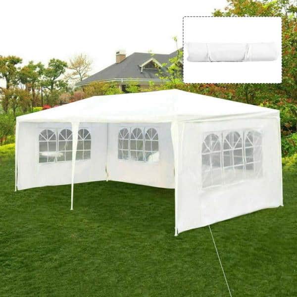 White 10' x 20' Outdoor Canopy Tent with Removable Walls