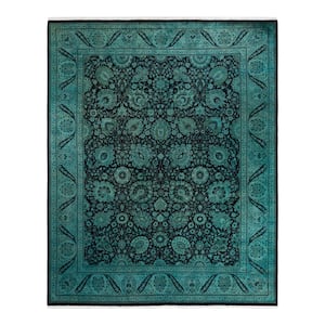 Fine Vibrance Black 8 ft. x 10 ft. Solid Wool Indoor Area Rug