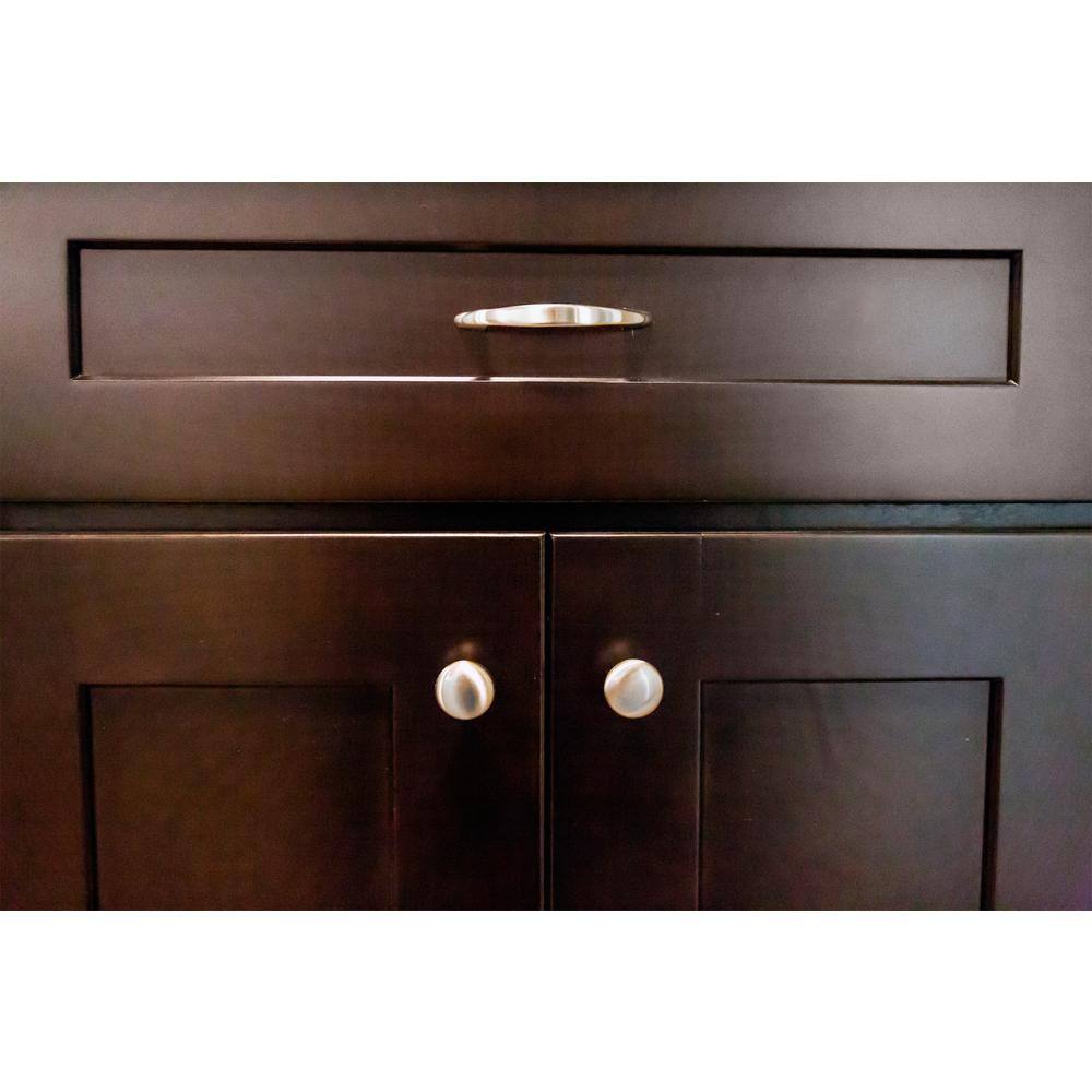 Brushed Nickel Round Traditional Cabinet Knob with Mounting Hardware