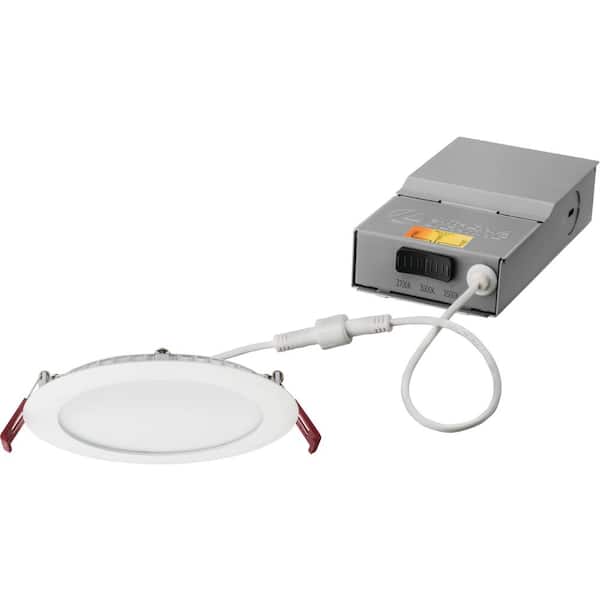 Lithonia Lighting Contractor Select Wafer Series 6 in. 2700K 3000K 3500K Switchable White Integrated 1150 LM LED Canless Recessed Fixture WF6 LED