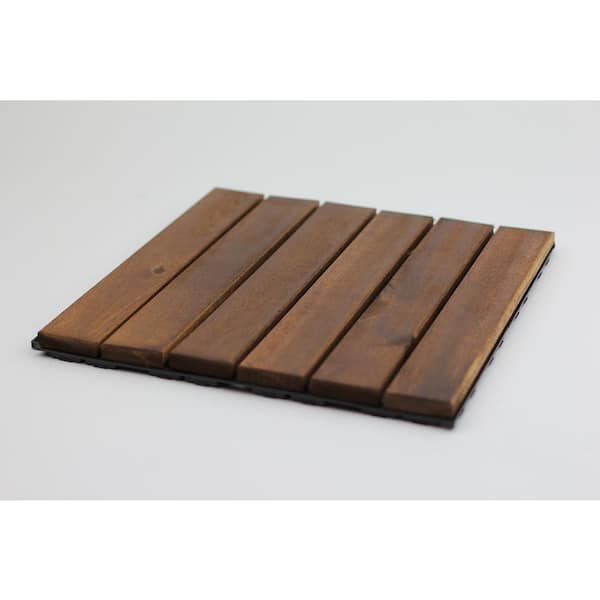 Teak Wood Floor Tile Backyard Decor Update Your Look Cover Old Decking-Paver Floor 10 sq. ft. Box 12 in. x 12