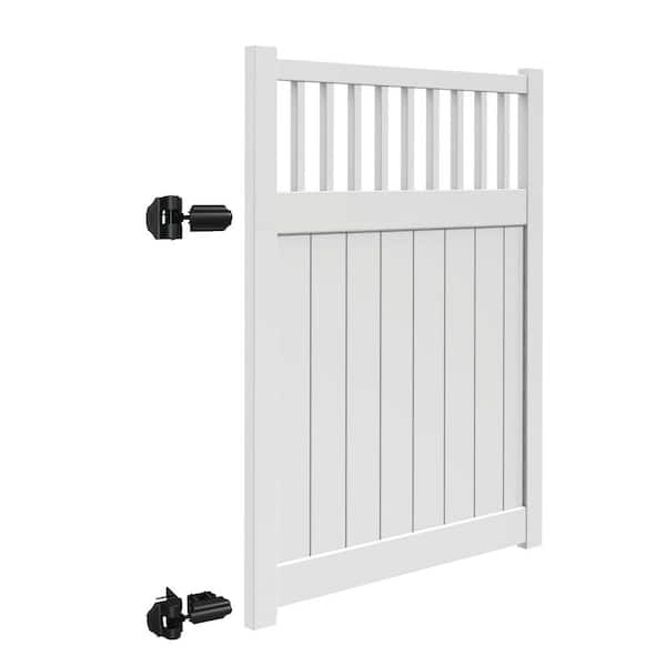 Barrette Outdoor Living Missouri 5 ft. x 6 ft. White Vinyl Fence Gate