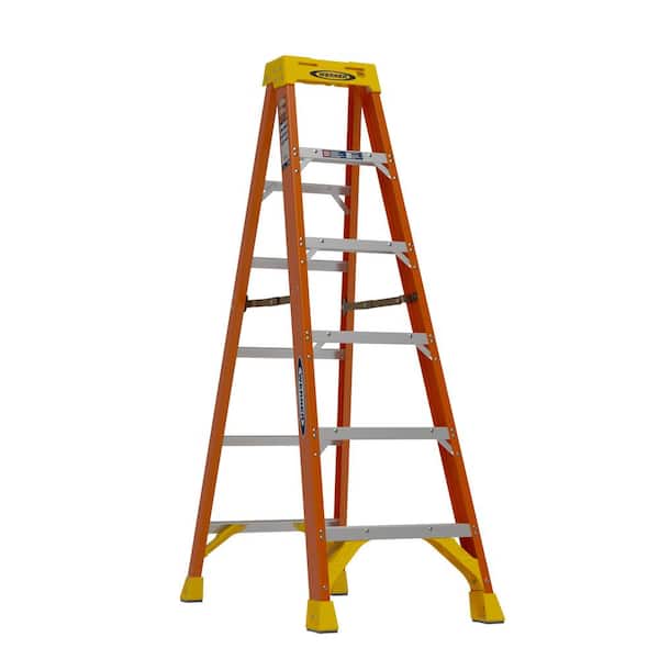 6 ft. Fiberglass Step Ladder (10 ft. Reach Height) with 300 lb. Load  Capacity Type IA Duty Rating