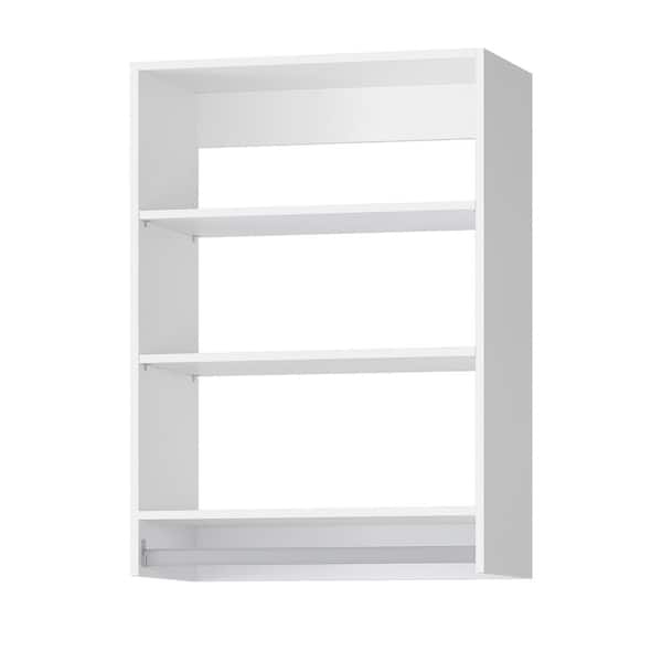 22.5 in. W White Walk-ln Tower Unit Wall-mounted 3-Shelf Wood Closet System