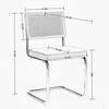 Measurement diagram of the dining chair dimensions.