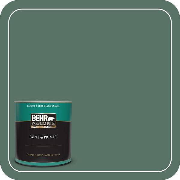 BEHR PREMIUM PLUS 1 qt. #470F-6 Hilltop Semi-Gloss Enamel Exterior Paint & Primer